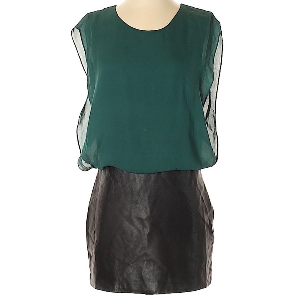 Parker Dress Silk Top and Leather Skirt - Small